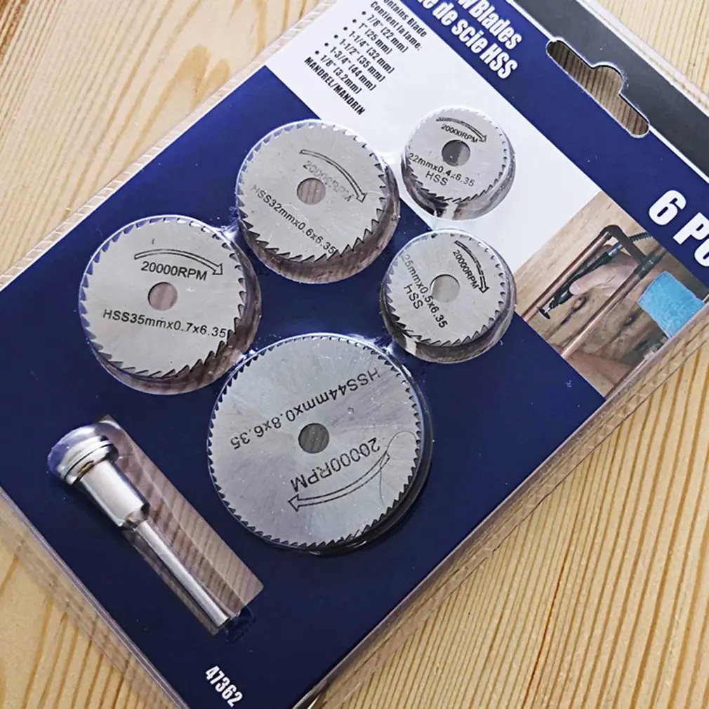 Cordless Rotary Tool Kit Accessories - 6Pcs HSS Circular Saw Blade Rotary