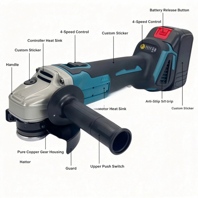 Brushless Angle Grinder Battery Powered - Brushless Angle Grinder 21v Cordless High