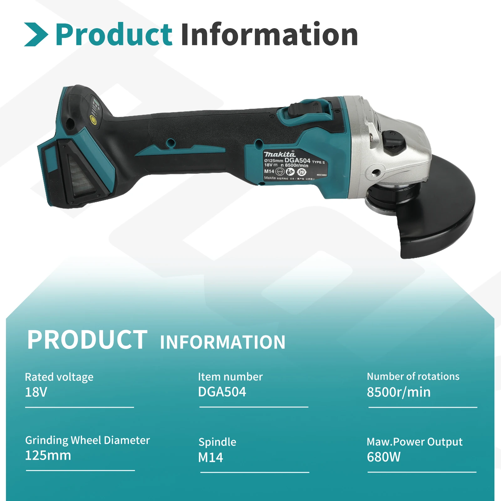 Makita DGA504 125mm Brushless  - Brushless Angle Grinder Battery Powered recension och pris