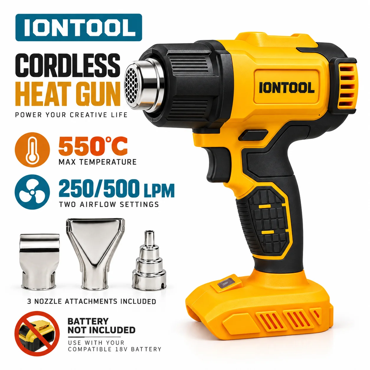 IONTOOL Yellow Cordless Heat G - Cordless Heat Gun For Shrink Tubing recension och pris