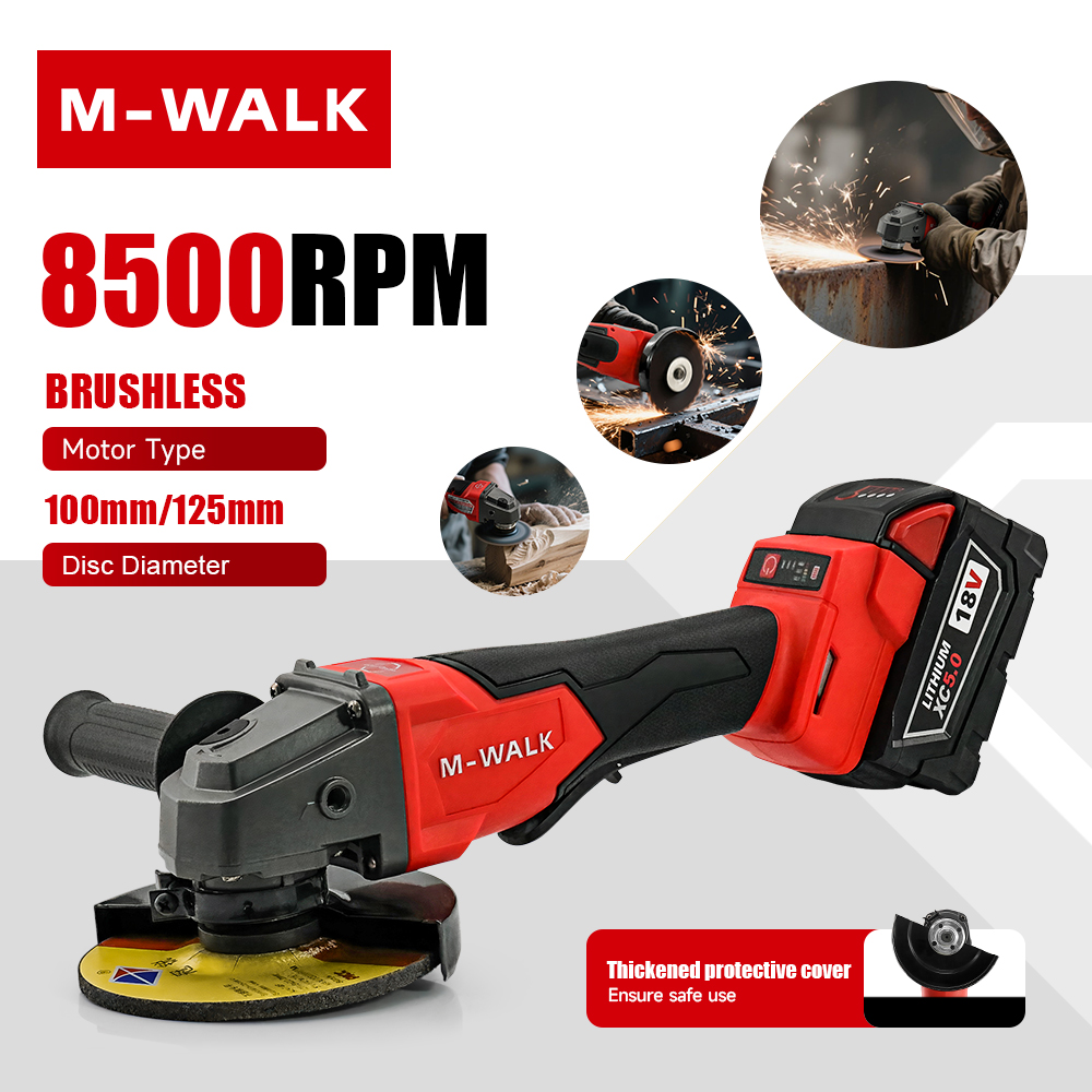 M-WALK 8500RPM High Speed Brus - Brushless Angle Grinder Battery Powered recension och pris