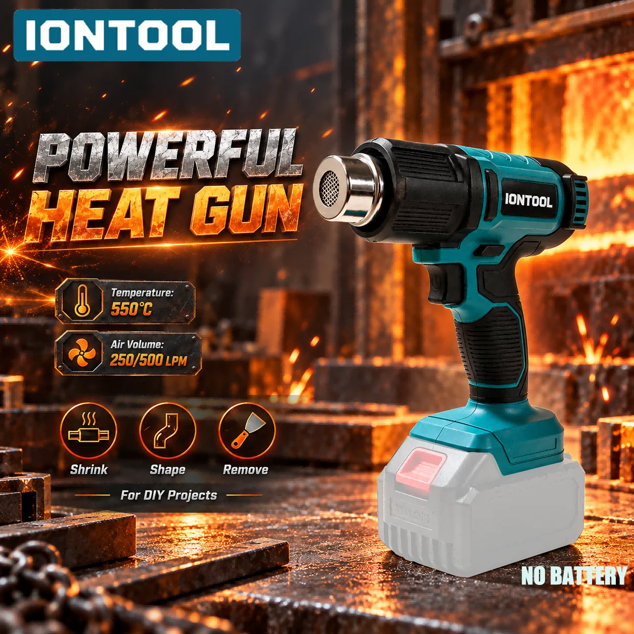IONTOOL Cordless Heat Gun 550℃ - Cordless Heat Gun For Shrink Tubing recension och pris