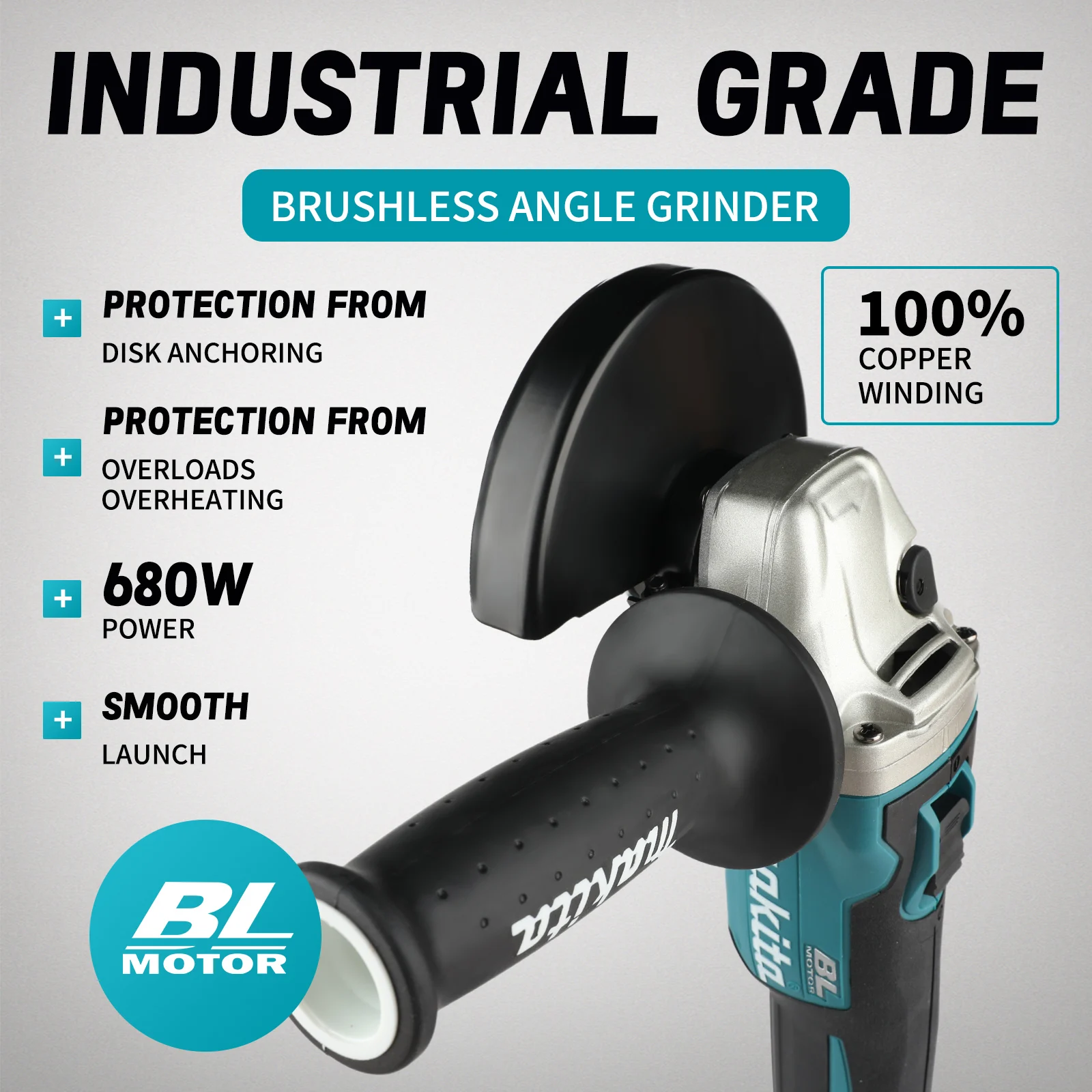DGA404 100/125mm Brushless Lit - Brushless Angle Grinder Battery Powered recension och pris