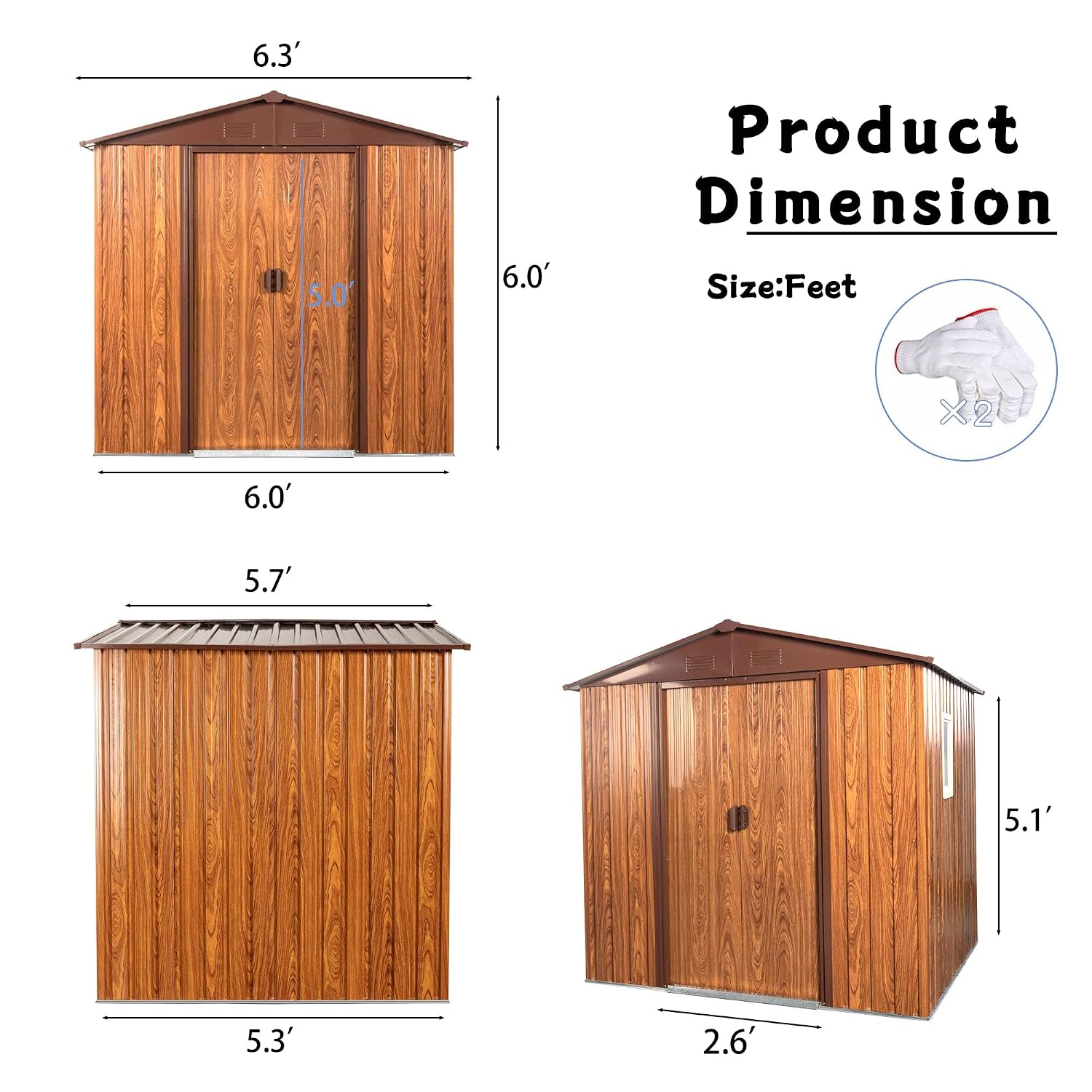 6x6FT Metal Outdoor Storage Sh - Garden Tools recension och pris